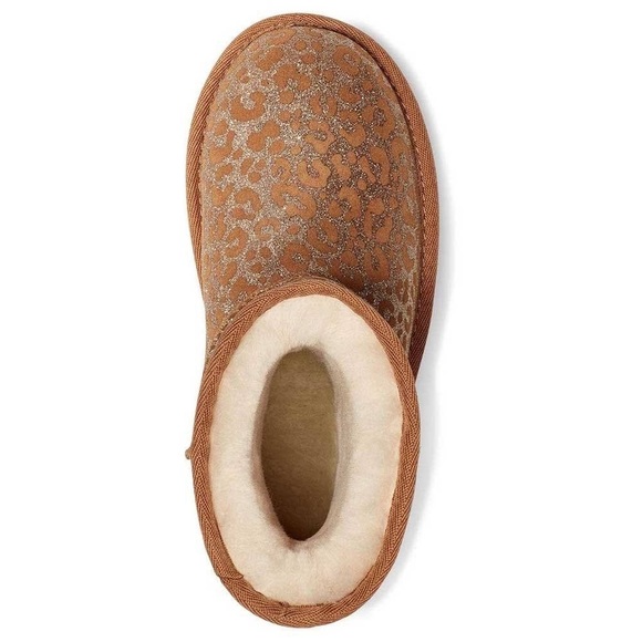 Ugg Classic 2 Glitter leopard Comfort Winter Boots - Girls sz3 - Picture 8 of 9